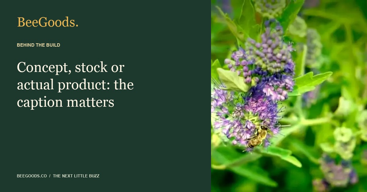 Concept, stock or actual product: the caption matters — illustrated editorial guide